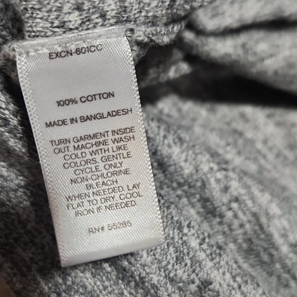 Express Mens Gray/black Henley Sweater- Large